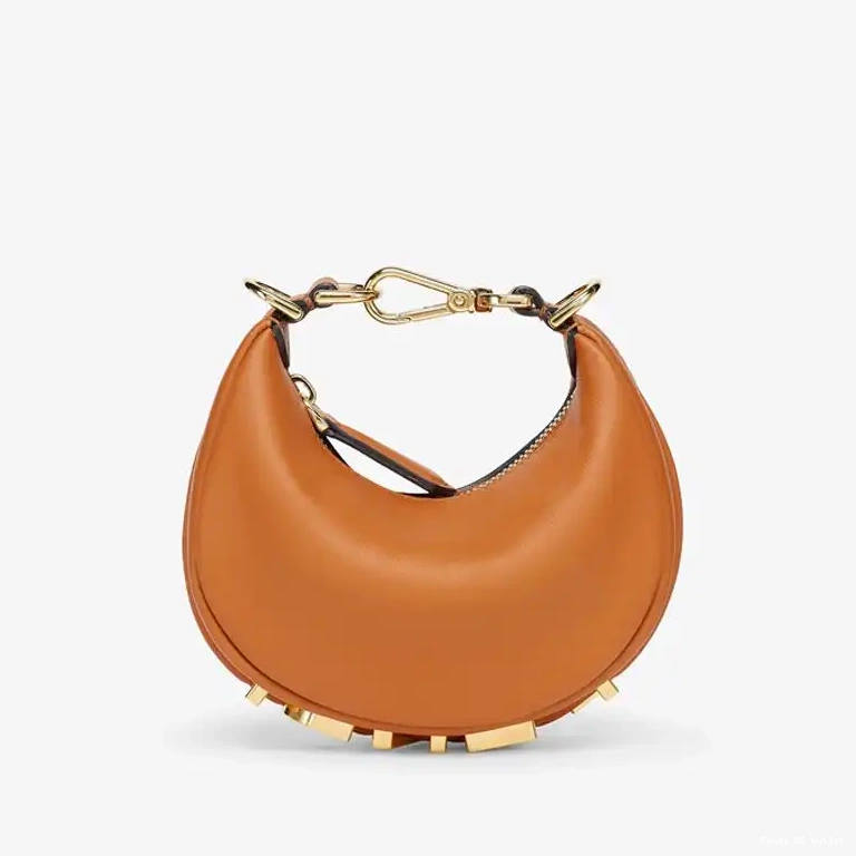 Cheap HOT Nano Fendigraphy Fendi Hobo Calf In Leather Brown Bag 0629